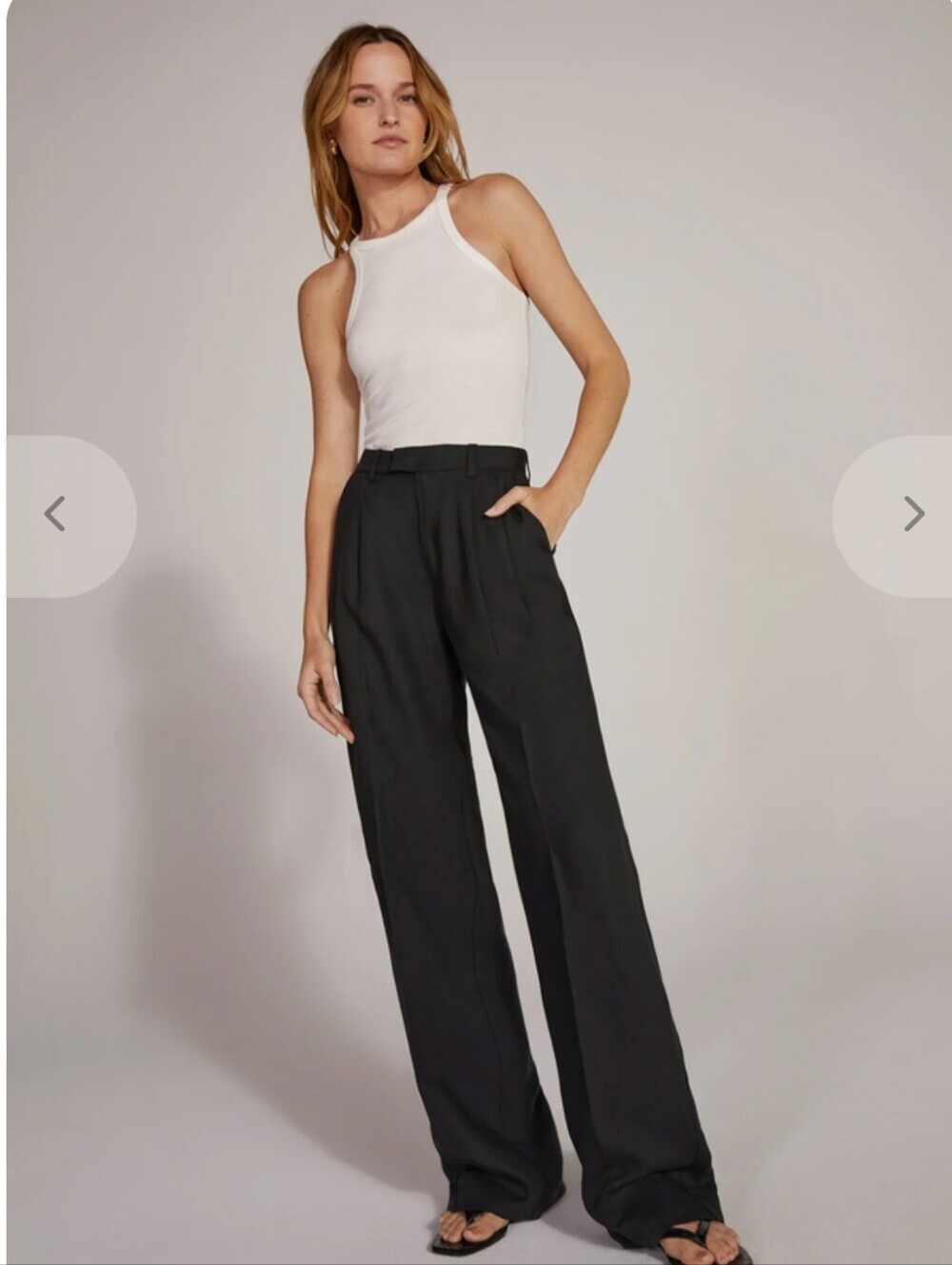 FAVORITE DAUGTHER  BLACK TROUSERS NWT FRONT PLEARS STRAIGHT LEG WOMENS SIZE 4 - Picture 2 of 16